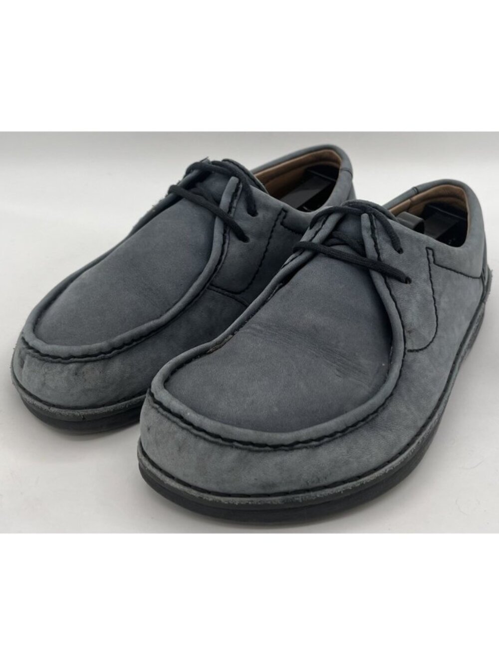 Birkenstock Pasadena Blue Gray Nubuck Suede Leather Moc-Toe Shoes EU40/L9/M7